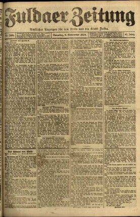 Ausgabe vom Dienstag, den 09. November 1920.