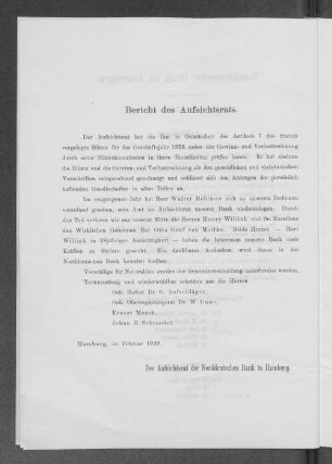 Bericht des Aufsichtsrats.