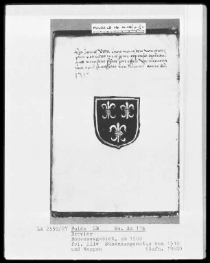 Brevier — Zierseite mit Wappen, Folio IIIverso