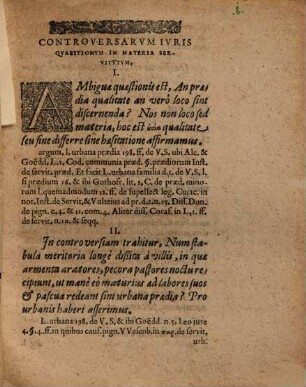 Tres Decades Controversarum Iuris Quaestionum Ex materia De Servitutibus Tam Urbanorum Quam Rusticorum Praediorum selectarum