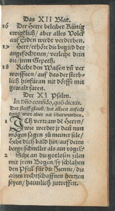 Der XI Psalm. - Der XX Psalm.