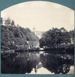 Der Schlossteich und die Berg- und Stadtkirche in Tharandt