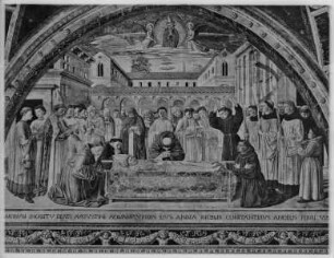 Fresken der Chorkapelle — Vita des Heiligen Augustinus — Exequien des heiligen Augustinus