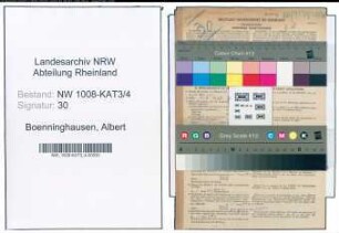 Entnazifizierung Albert Boenninghausen , geb. 30.07.1897 (Buergermeister)