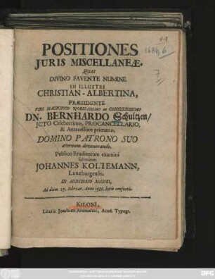 Positiones Iuris Miscellaneae