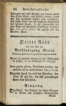 Dritte Rede auf das Fest der Verkündigung Mariä