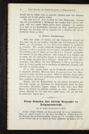 Einige Gedanken über biblische Geographie im Religionsunterricht
