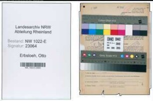 Entnazifizierung Otto Erbsloeh , geb. 28.02.1891 (Geschaeftsfuehrer)