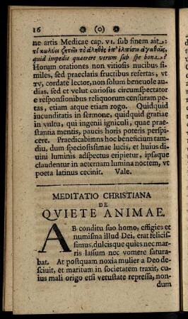 Meditatio Christiana De Quiete Animae.