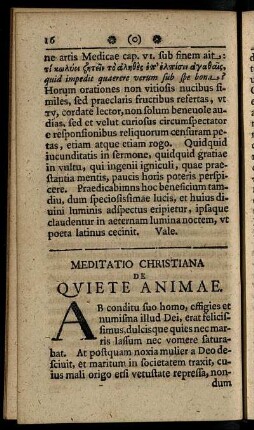 Meditatio Christiana De Quiete Animae.