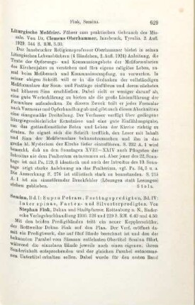 629-630 [Rezension] Fink, Stephan, Supra Petram