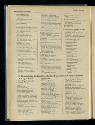 Körperschaften des öffentlichen Rechts, Organisationen, Verbände, Vereine