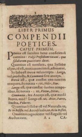 Liber Primus Compendii Poetices.