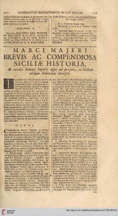 Marci Majeri brevis ac compendiosa Siciliae historia […]