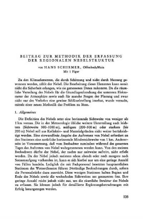 Beitrag zur Methodik der Erfassung der regionalen Nebelstruktur