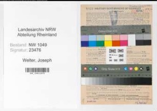 Entnazifizierung Joseph Welter , geb. 01.02.1905 (Bankangestellter)