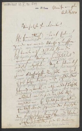 Brief an Friedrich Wilhelm Jähns : 09.10.1870