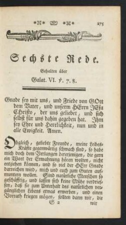 Sechste Rede.