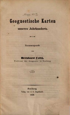 Geognostische Karten unseres Jahrhunderts