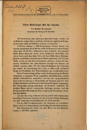 Nähere Mittheilungen über das Conydrin : vorgelegt in der Sitzung am 27. März 1863