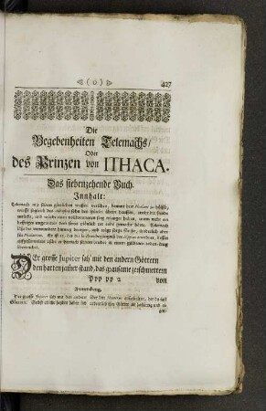 Das siebenzehende Buch.