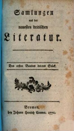 Sammlung aus der neuesten britischen Literatur, 1,3