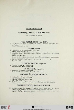 [Gemälde alter Meister des 15. bis 18. Jahrhunderts] (Nr. 1-18)