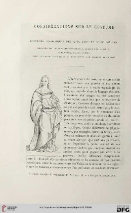 2. Pér. 10.1874: Considérations sur le costume : costumes historiques des XVIe, XVIIe et XVIIIe siècles; dessinés par E. Lechevallier-Chevignard ... avec un texte historique ... par Georges Duplessis