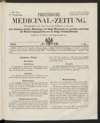 No 19. (7. Mai 1862) - No 22. (28. Mai 1862)