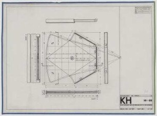 Forschungsprojekt Kunststoffhäuser (nicht realisiert) – K1, Deckenelement von Korpus 10: Ansicht, Schnitte