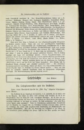 ¬Die¬ Lehrplanrevision und die Vollbibel