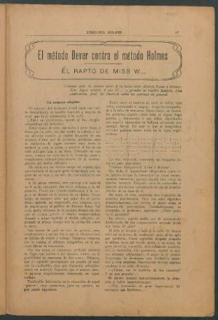 El método Dever contra el método Holmes - El rapto de Miss W...