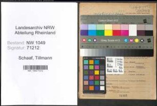 Entnazifizierung Tillmann Schaaf , geb. 09.11.1915 (Verwaltungsangestellter)