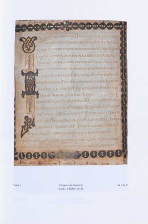 Tafel 3.Sakramentarfragment, Fulda, 1. Hälfte 10. Jh., Aa 136,3v