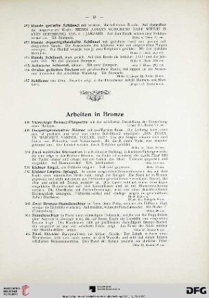 Arbeiten in Bronze (Nr. 498-512)