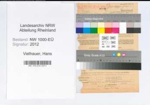 Entnazifizierung Hans Vielhauer, geb. 07.03.1900 (Justizinspektor)
