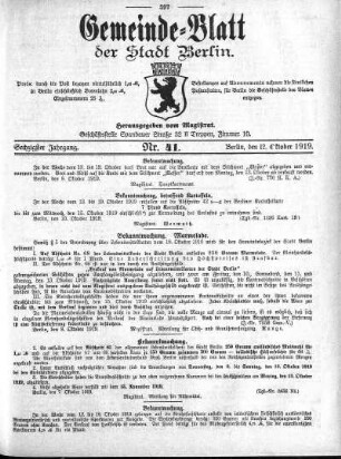 1919,41: Nr. 41, 12. Oktober 1919