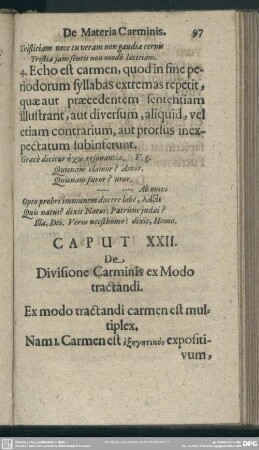 Caput XXII. De Divisione Carminis ex Modo tractandi