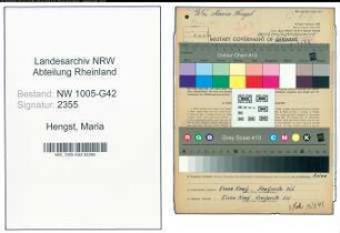 Entnazifizierung Maria Hengst , geb. 02.01.1884 (Geschaeftsinhaberin)