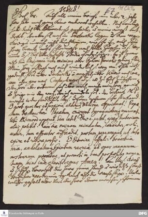 Brief von Justus Samuel Scharschmidt an August Hermann Francke.
