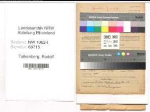 Entnazifizierung Rudolf Talkenberg , geb. 10.02.1909 (Ingenieur)