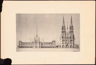 Berliner Dom Schinkelwettbewerb 1884: Ansicht vom Lustgarten her