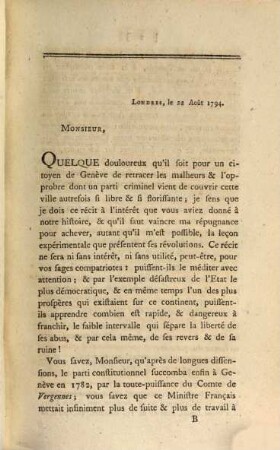 Des révolutions de France et de Genève