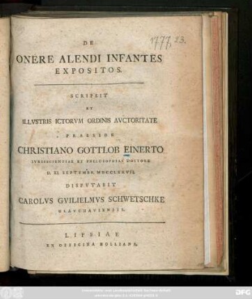 De Onere Alendi Infantes Expositos