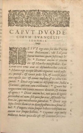 Capvt Dvodecimvm Evangelii Ioannis.