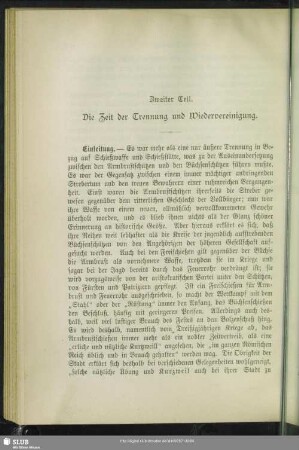 Zweiter Teil. Die Zeit der Trennung und Wiedervereinigung