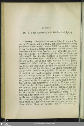 Zweiter Teil. Die Zeit der Trennung und Wiedervereinigung