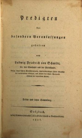 Predigten bey besondern Veranlassungen, 3