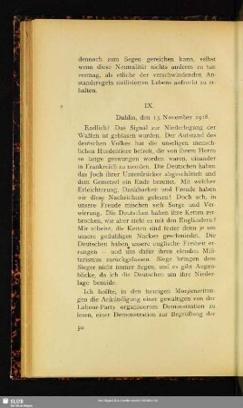 IX. Dublin, den 13. November 1918
