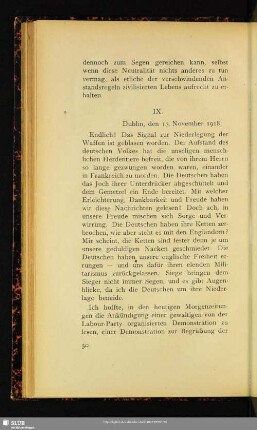 IX. Dublin, den 13. November 1918